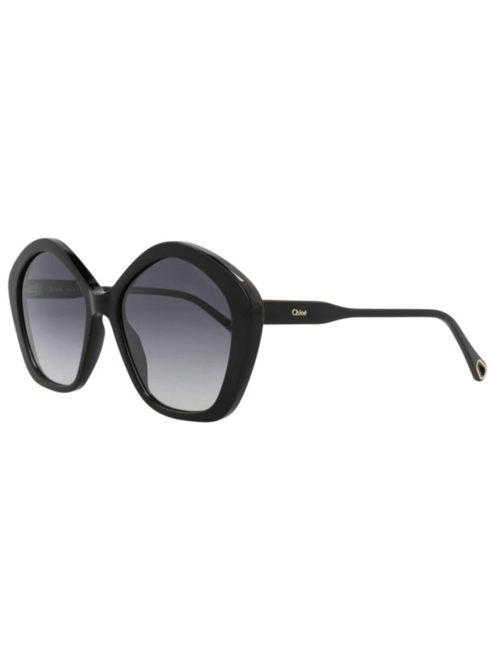 New Chloé Women's Sunglasses Round Oval Bio Acetate Frame Black Black Blue